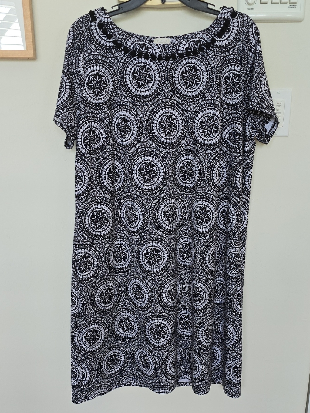 Talbots Tribal Paisley Shift w/ Pom Pom Trim - 1X